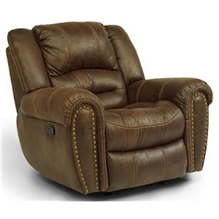 Transitional Glider Recliner with Nailheads